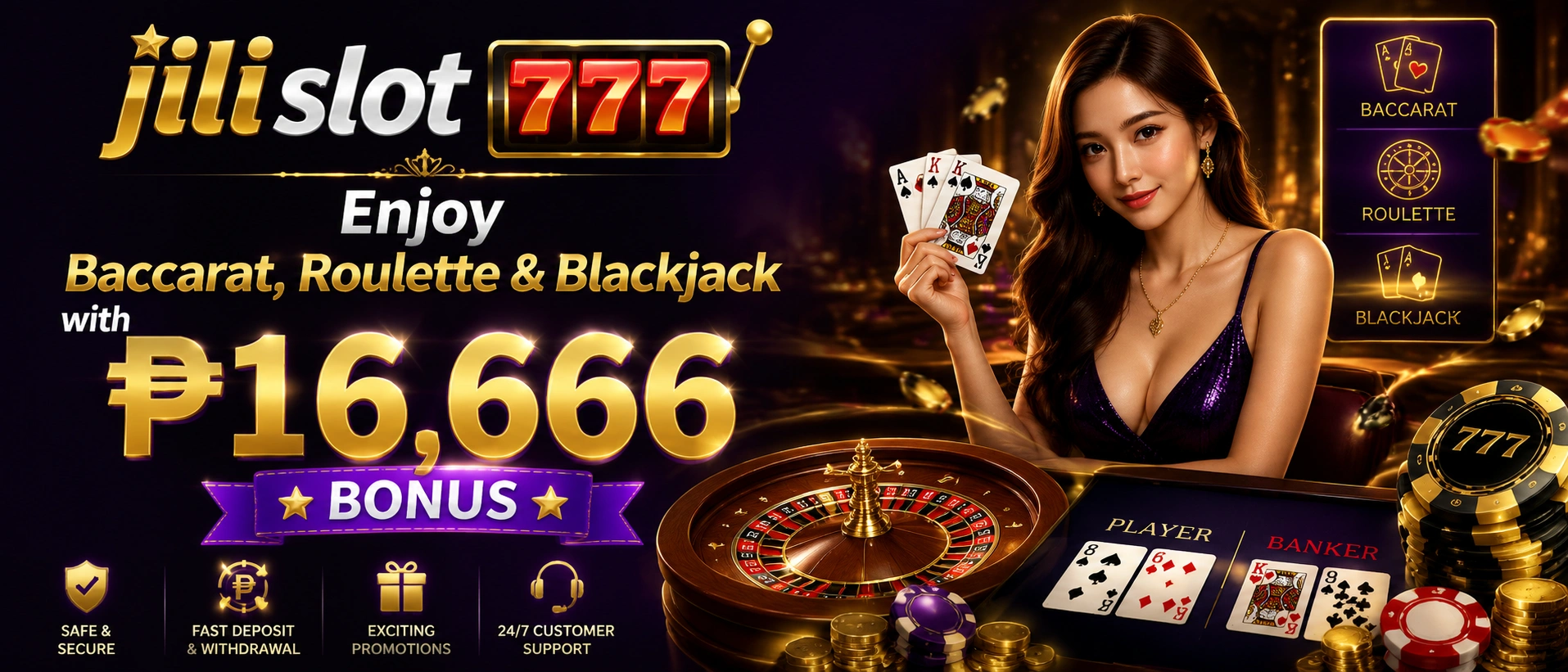 JILISLOT Casino: Trải Nghiệm Giải Trí Trực Tuyến Hấp Dẫn banner