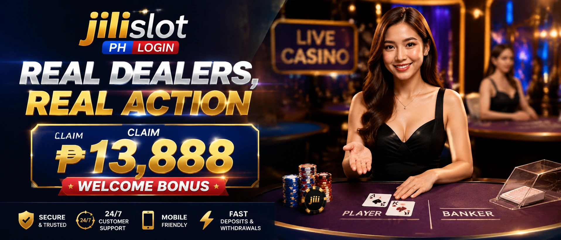 JILISLOT Casino mobile live casino view