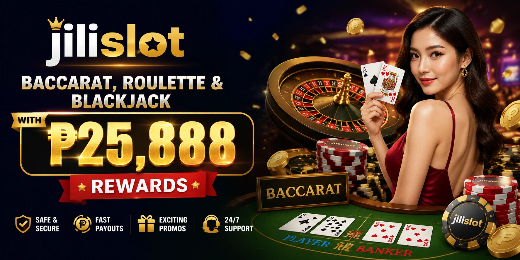 JILISLOT Casino live casino banner